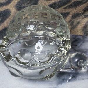 Vintage Style Crystal Turtle Bowl with Lid